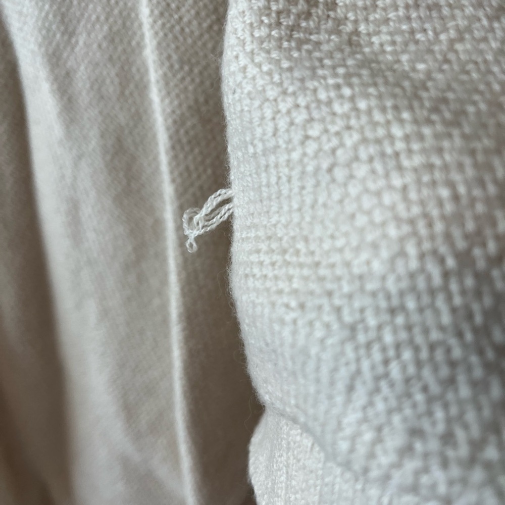 Lululemon Cream Asymmetrical Zip Knit Poncho Sweater - Picture 13 of 14